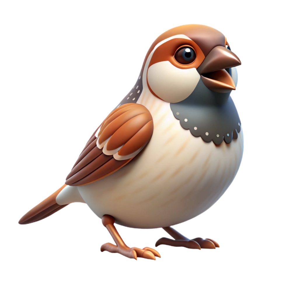 stunning abstract A chirping sparrow, 4K png