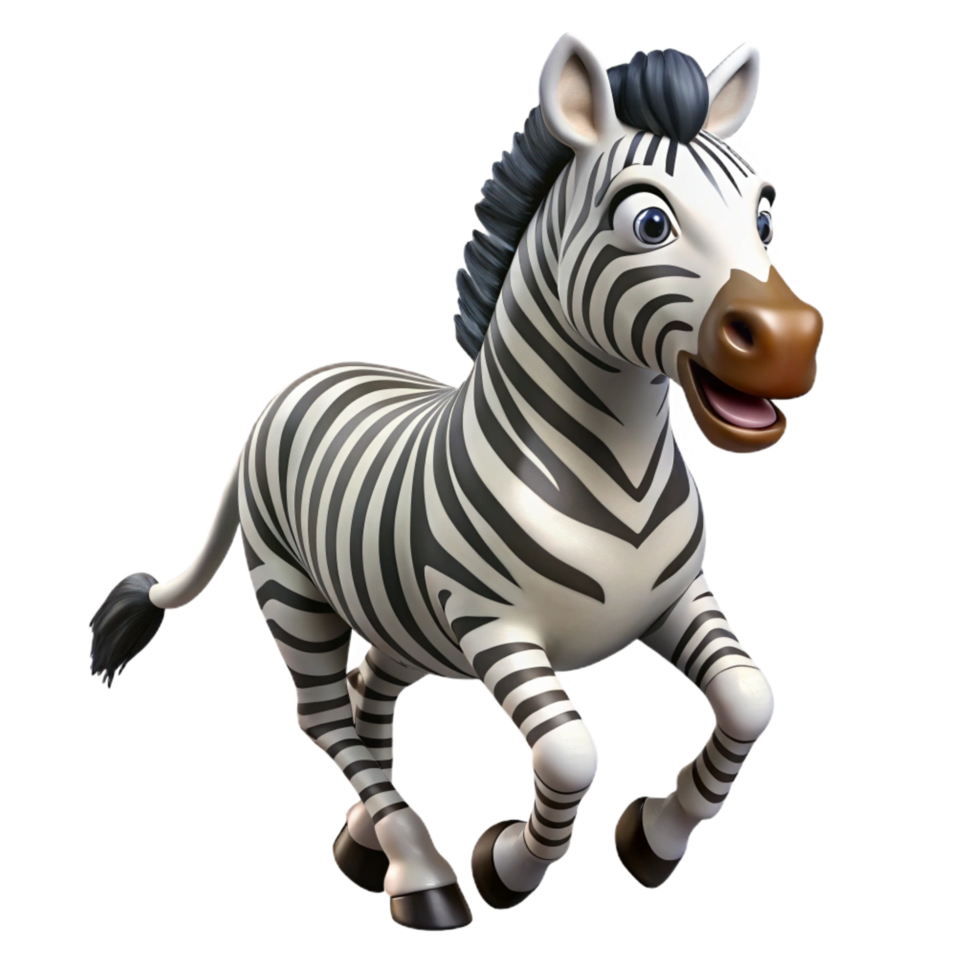 magnificent modern A galloping zebra, professional png