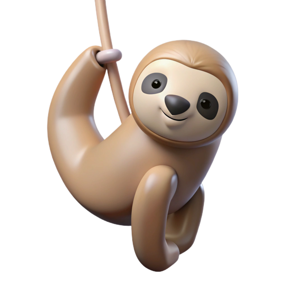 wonderful rustic A hanging sloth, professional png