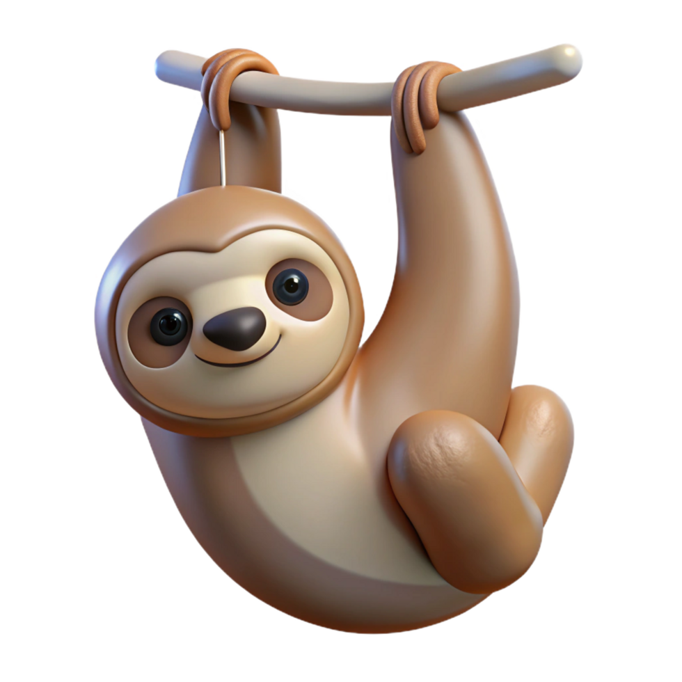 dramatic abstract A hanging sloth, 4K png