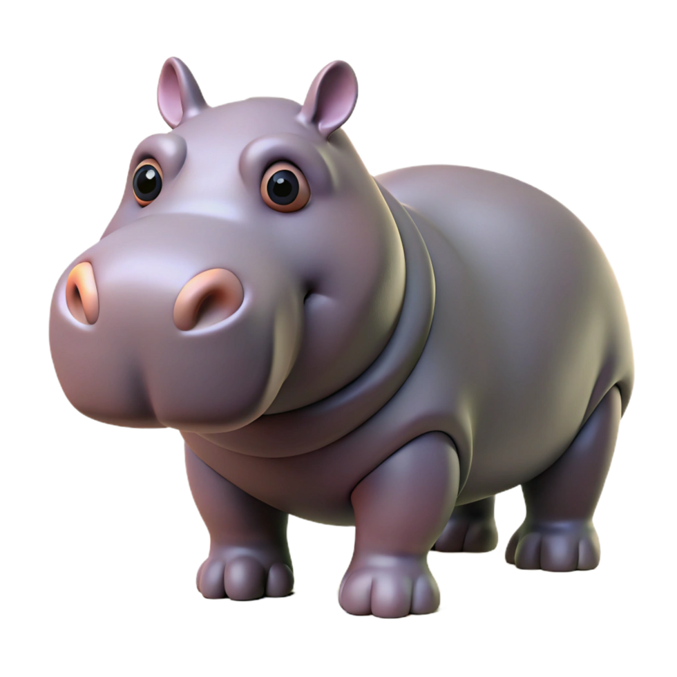 elegant classic A stomping hippopotamus, 4K png