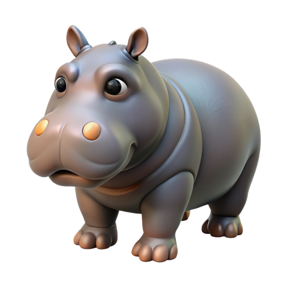 stunning contemporary A stomping hippopotamus, high quality png