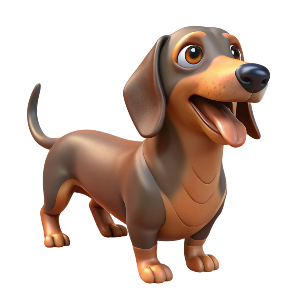 wonderful abstract A barking dachshund, premium png