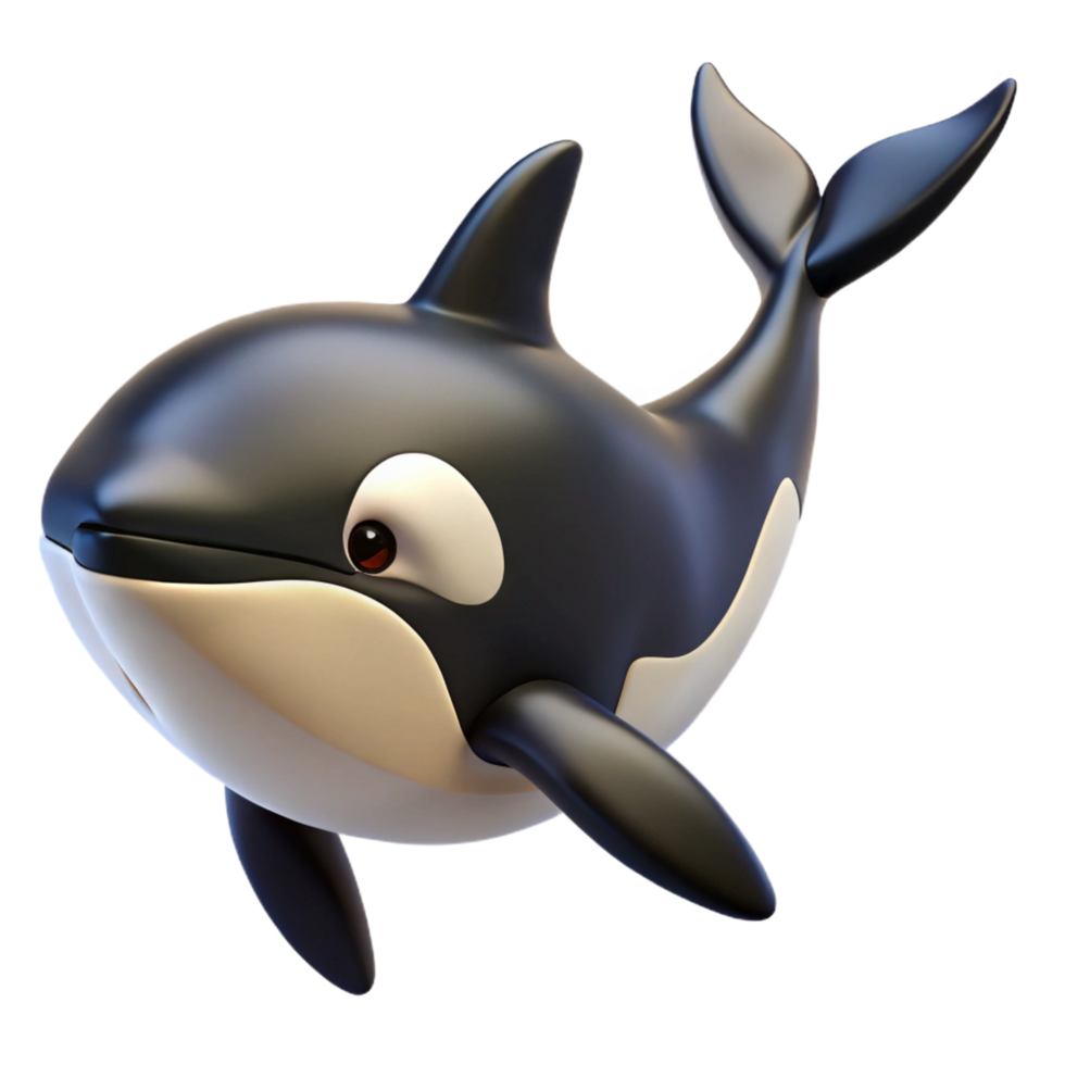 impressive traditional A swimming orca, high resolution png