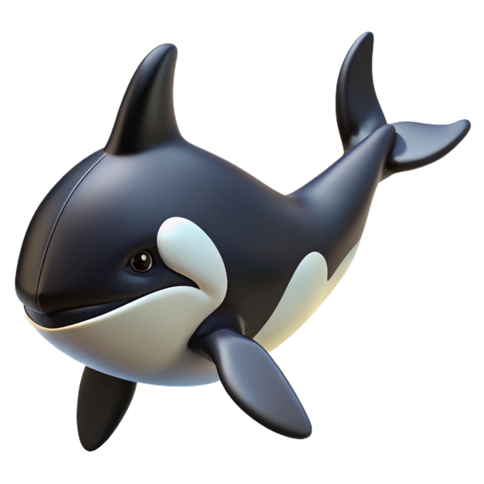 extraordinary traditional A swimming orca, high resolution png