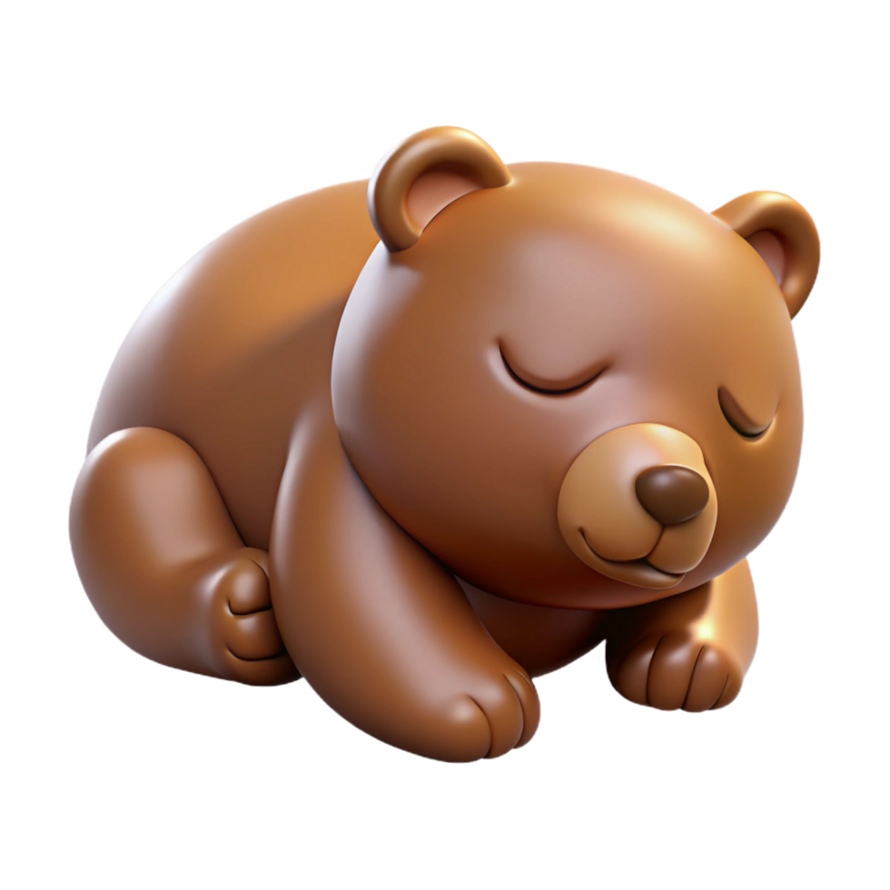 impressive classic A sleeping brown bear 4K png
