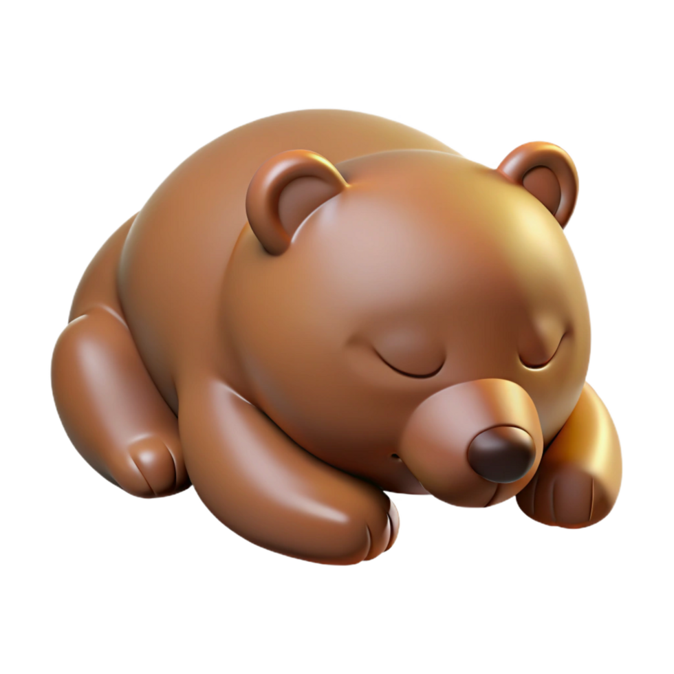 stunning contemporary A sleeping brown bear original png
