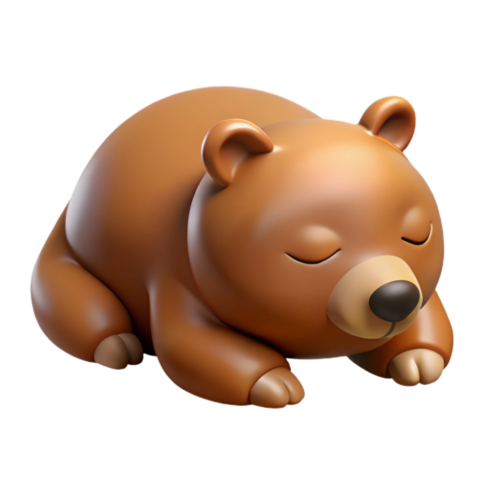 dramatic creative A sleeping brown bear genuine png