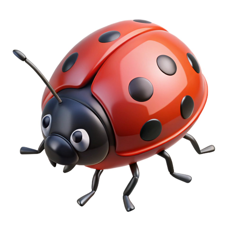 wonderful creative A crawling ladybug detailed png