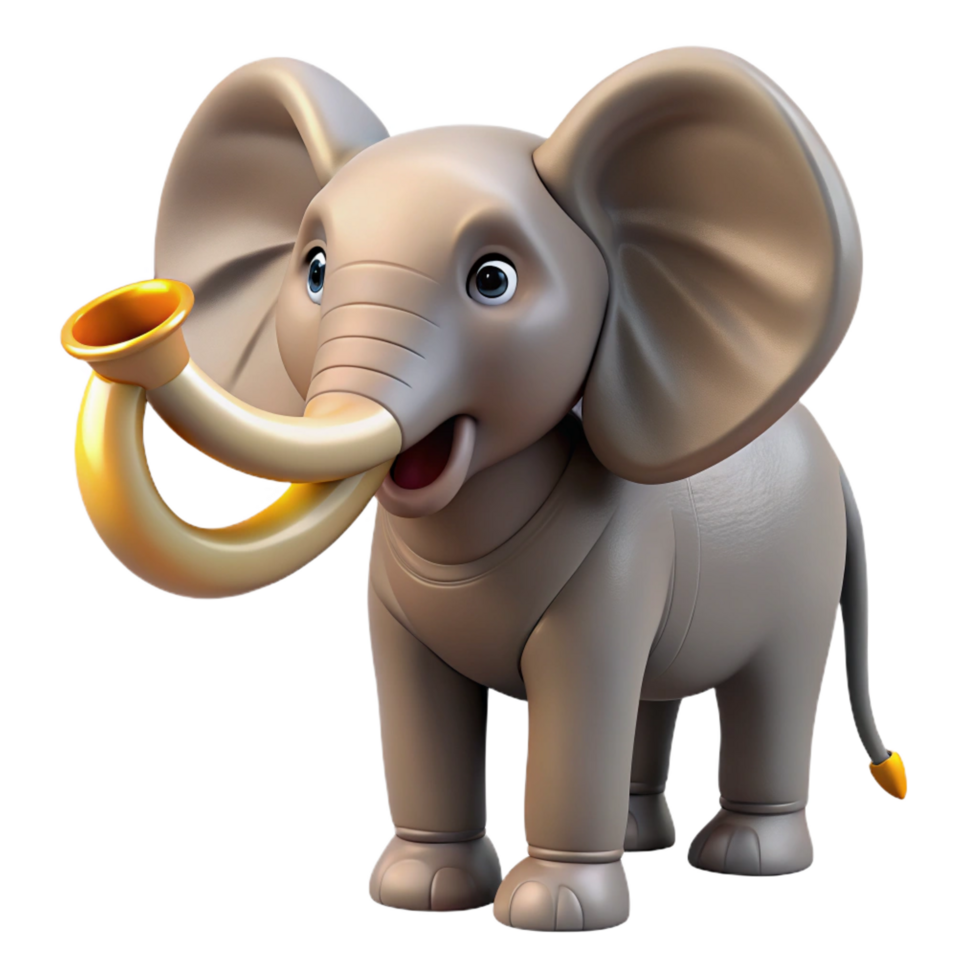 vibrant abstract A trumpeting African elephant premium png
