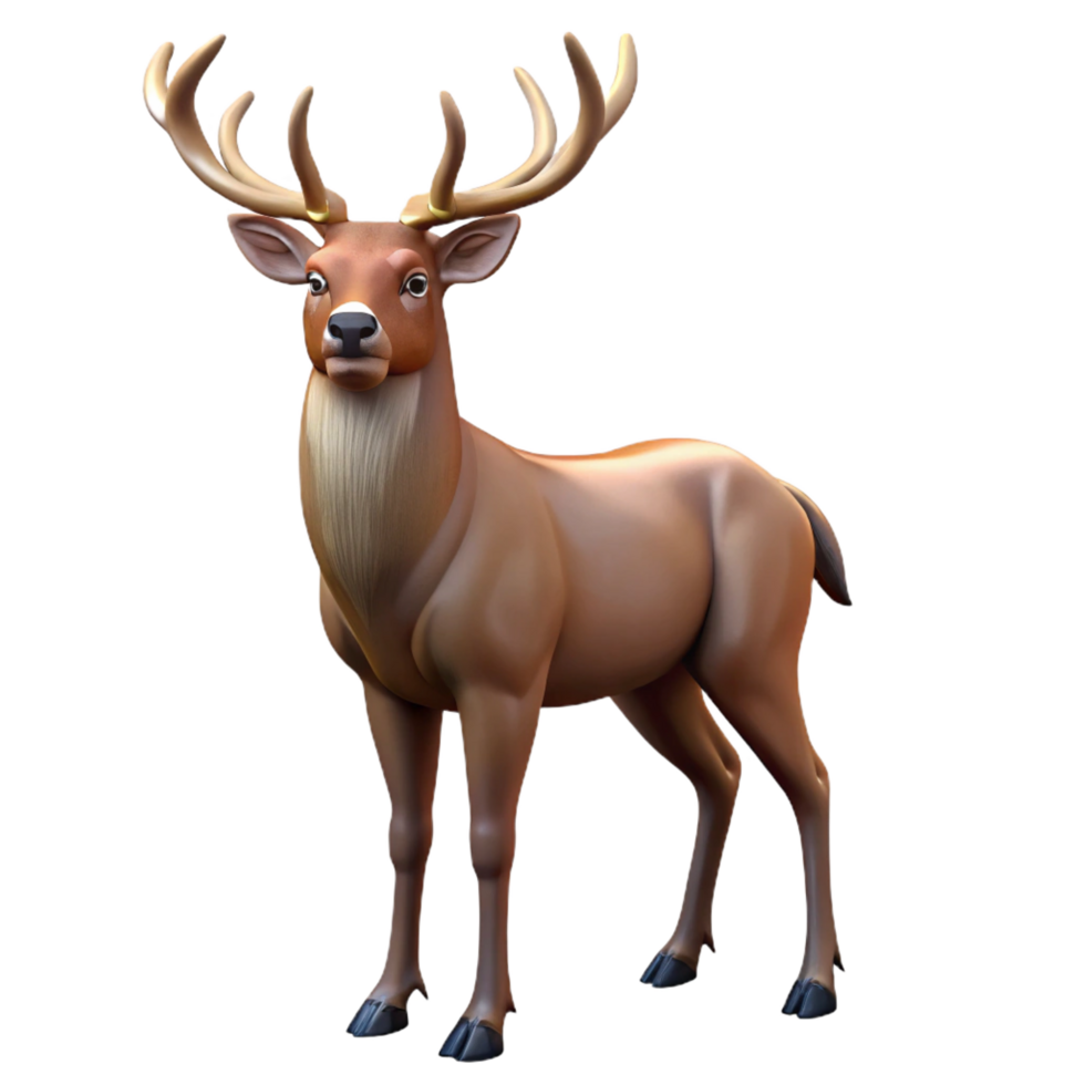 wonderful rustic A majestic stag with large antlers 4K png