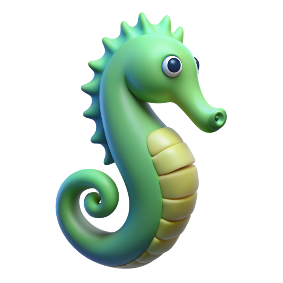 dramatic abstract A seahorse with its curled tail genuine png