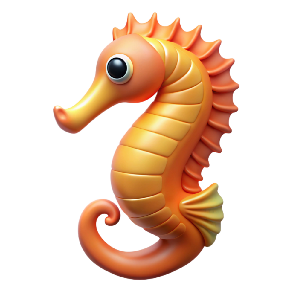 stunning vintage A seahorse with its curled tail detailed png