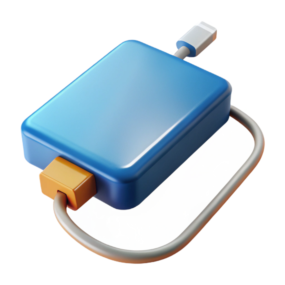 impressive abstract External hard drive with USB cable high quality png