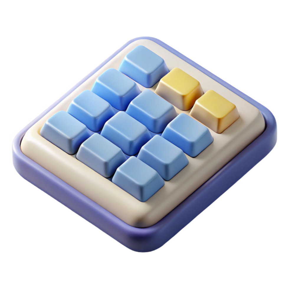 beautiful vintage Wireless keyboard with numeric keypad 4K png