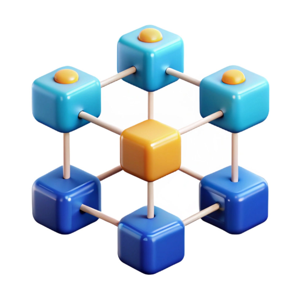 serene minimalist Blockchain network diagram genuine png
