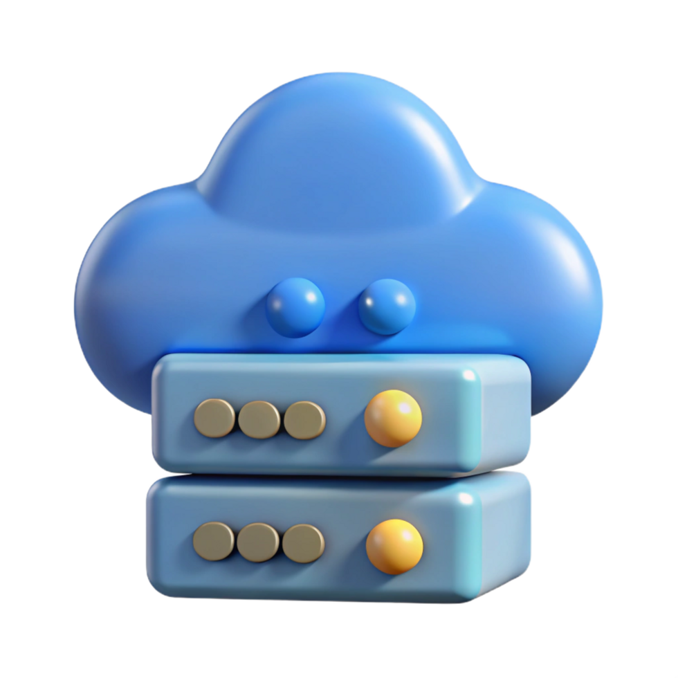 elegant abstract Cloud computing server icon genuine png