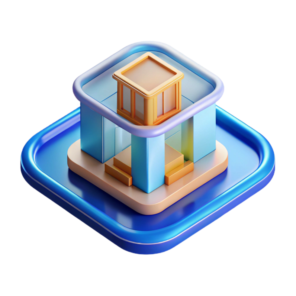 serene classic Augmented reality app icon for architecture authentic png