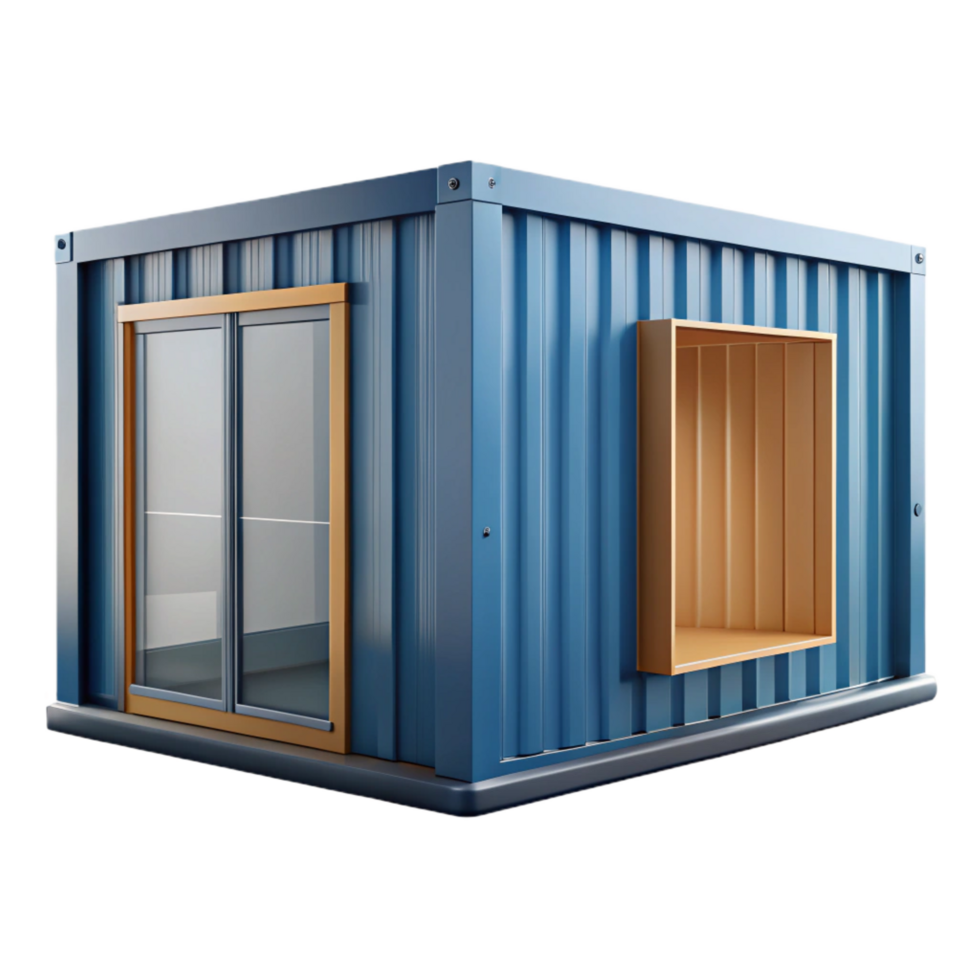dramatic minimalist Shipping container home corner detail authentic png
