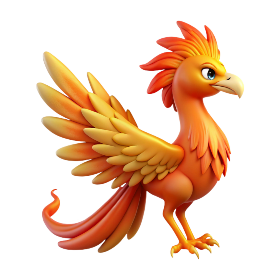 serene contemporary Phoenix, mythical firebird authentic png