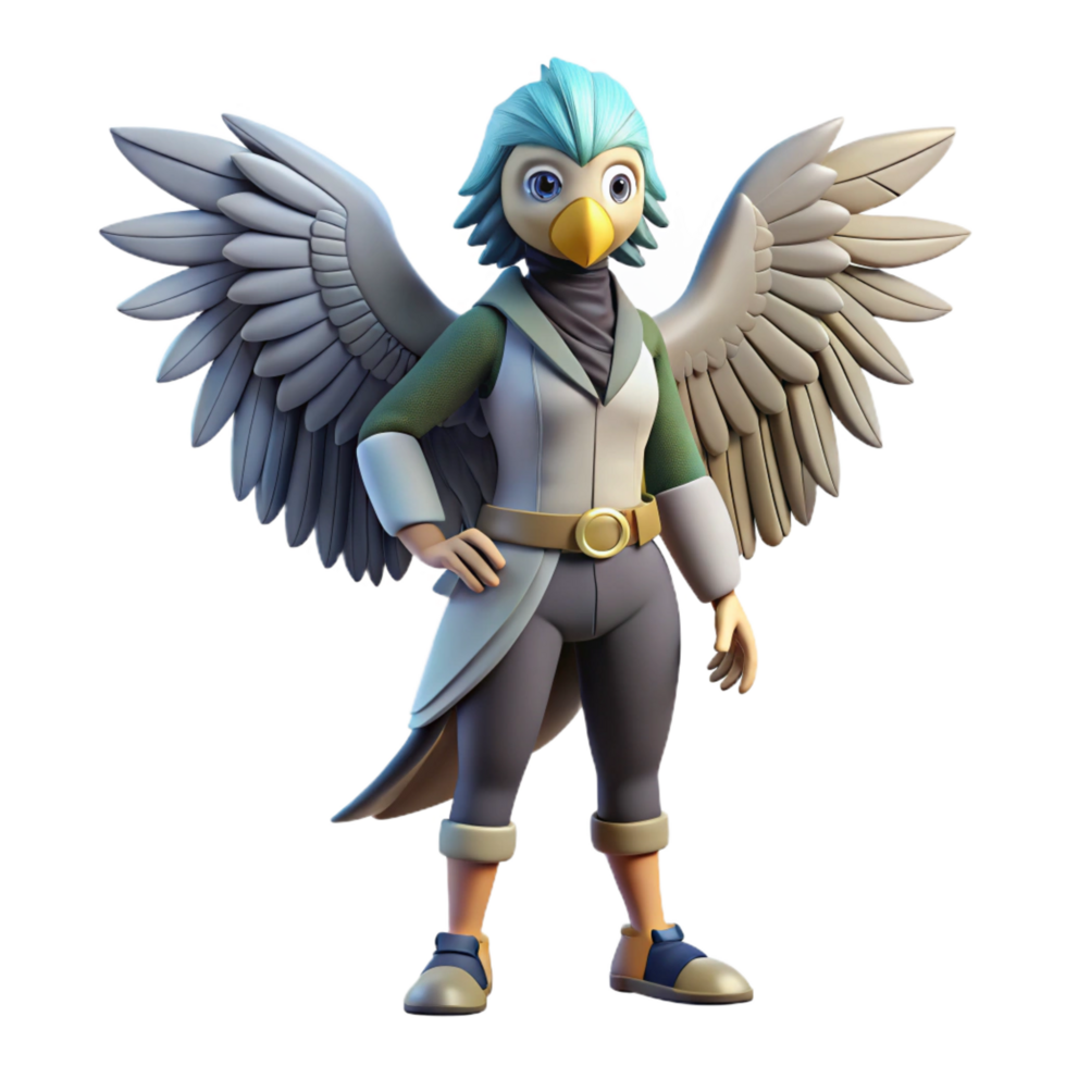 serene creative Harpy, half-human, half-bird genuine png