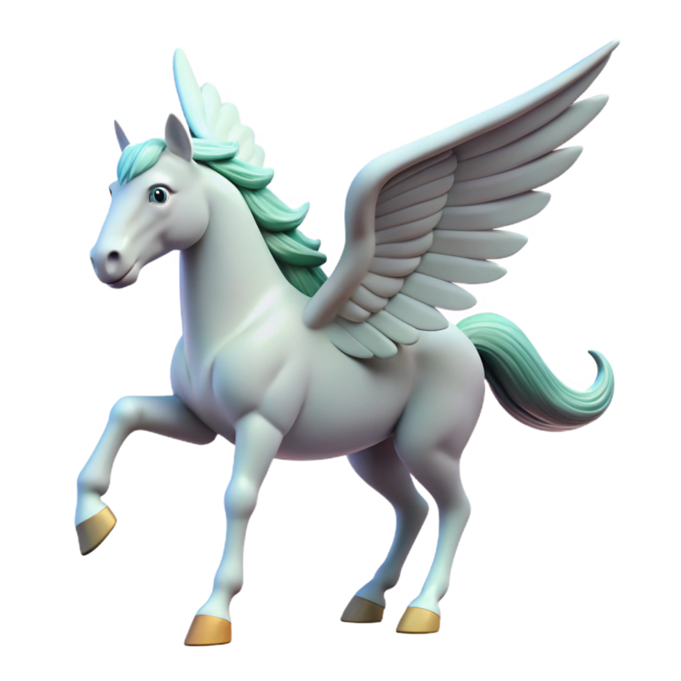 beautiful minimalist Pegasus, winged horse original png
