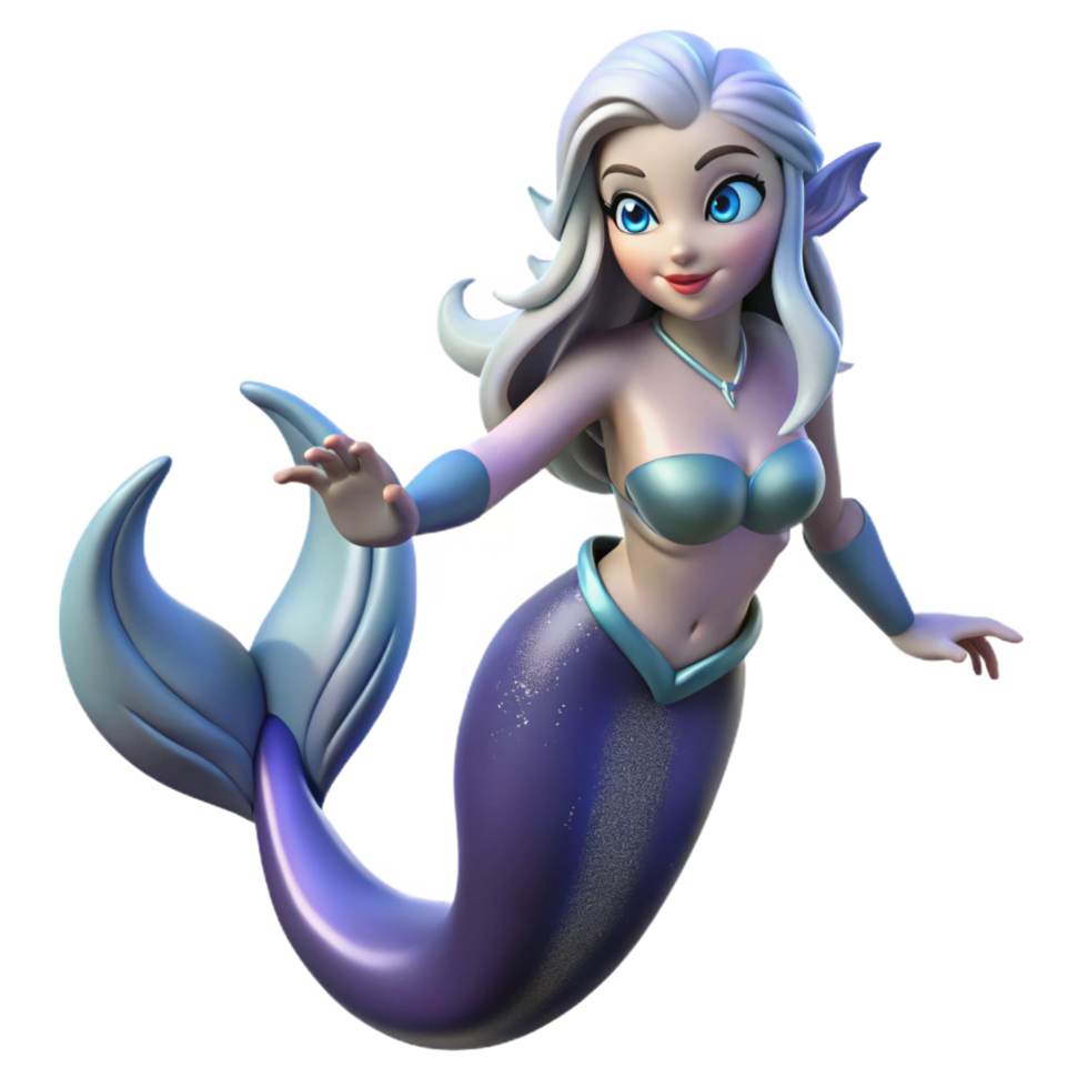 serene contemporary Siren, alluring dangerous creature detailed png