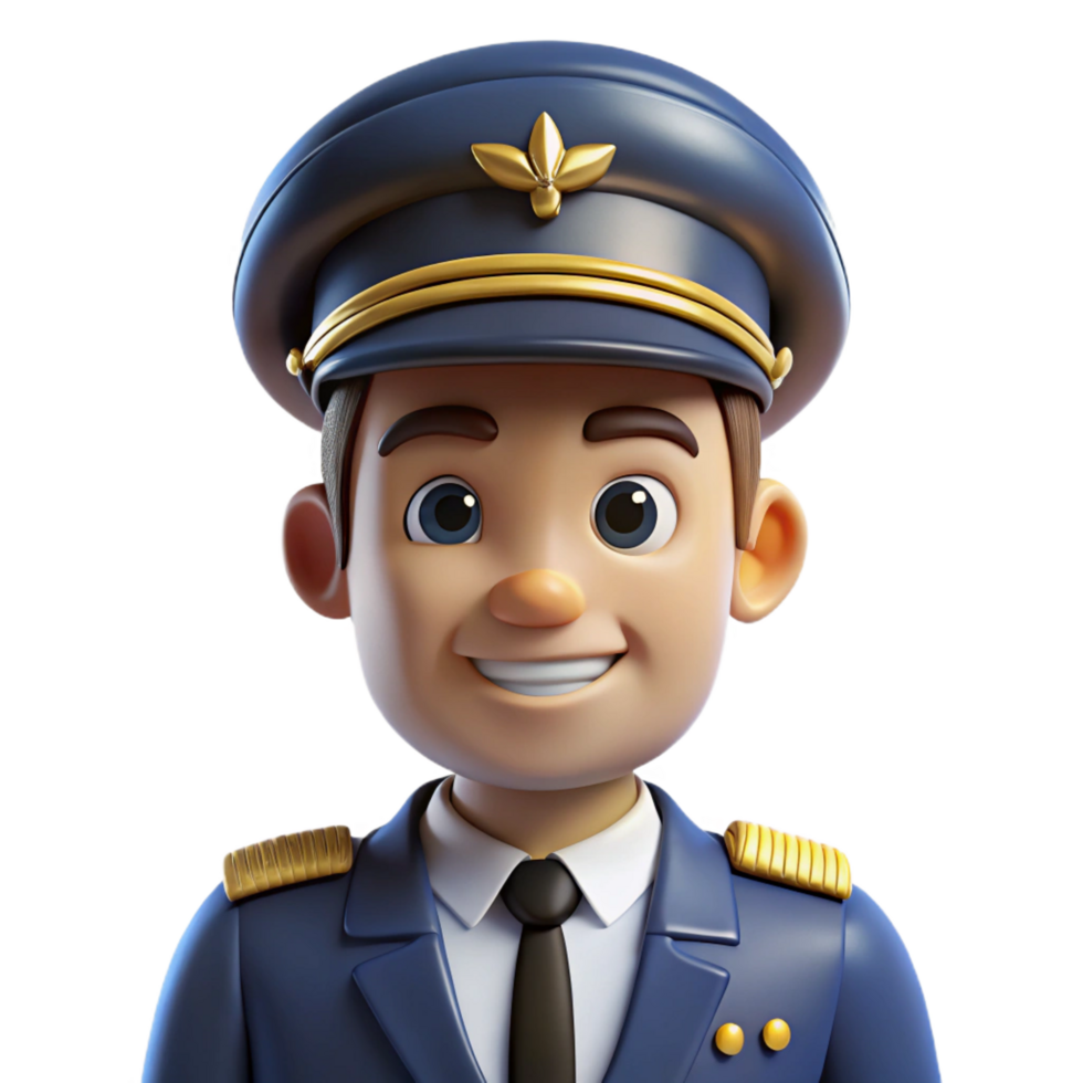 magnificent traditional Pilot in uniform, original png