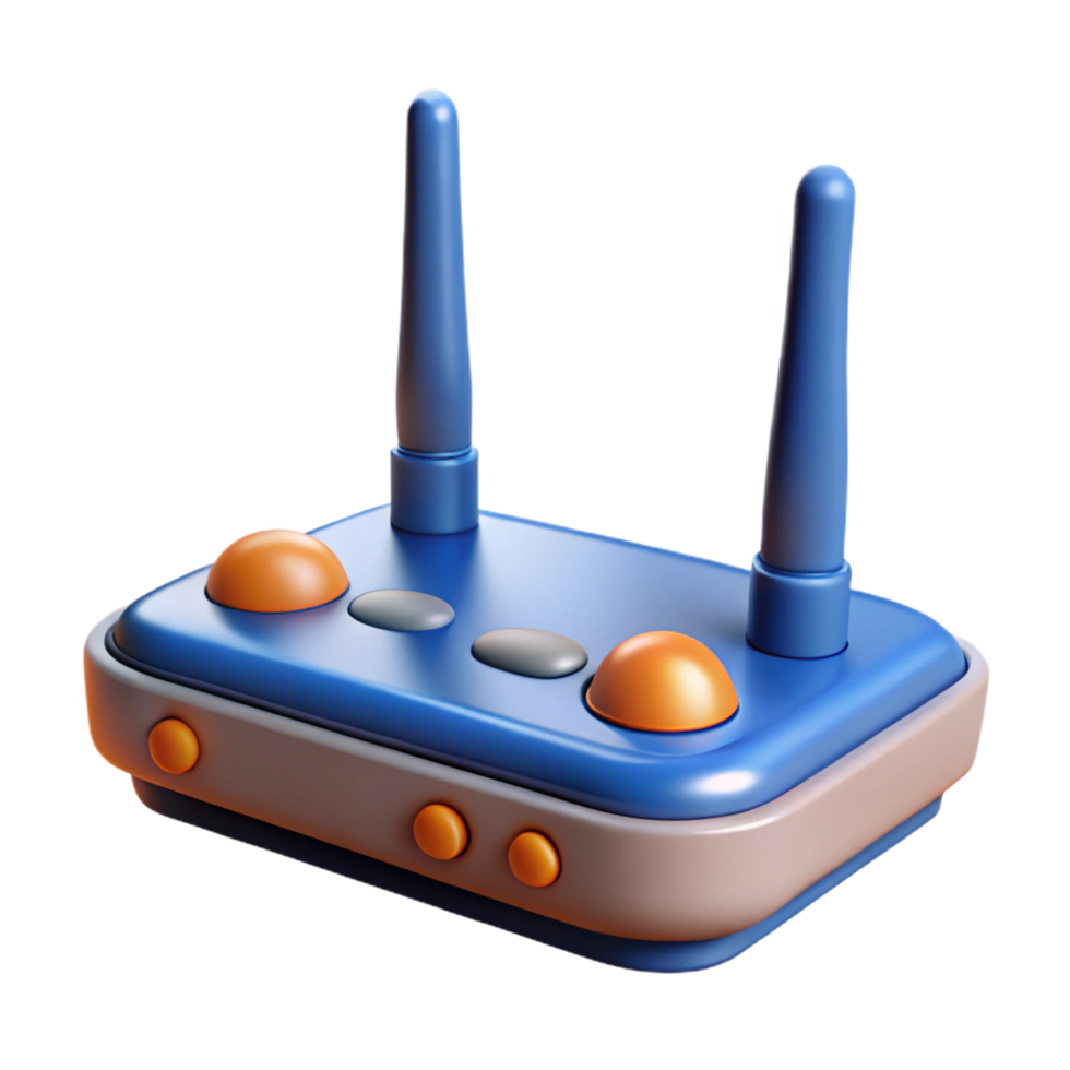 magnificent classic A wireless router with antennas premium png