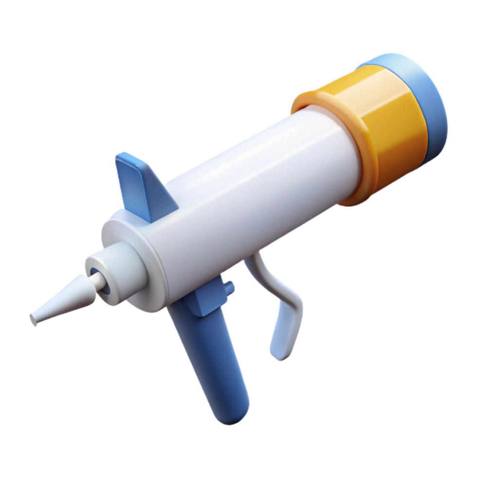 dramatic classic Caulk gun, loaded with white caulk, authentic png