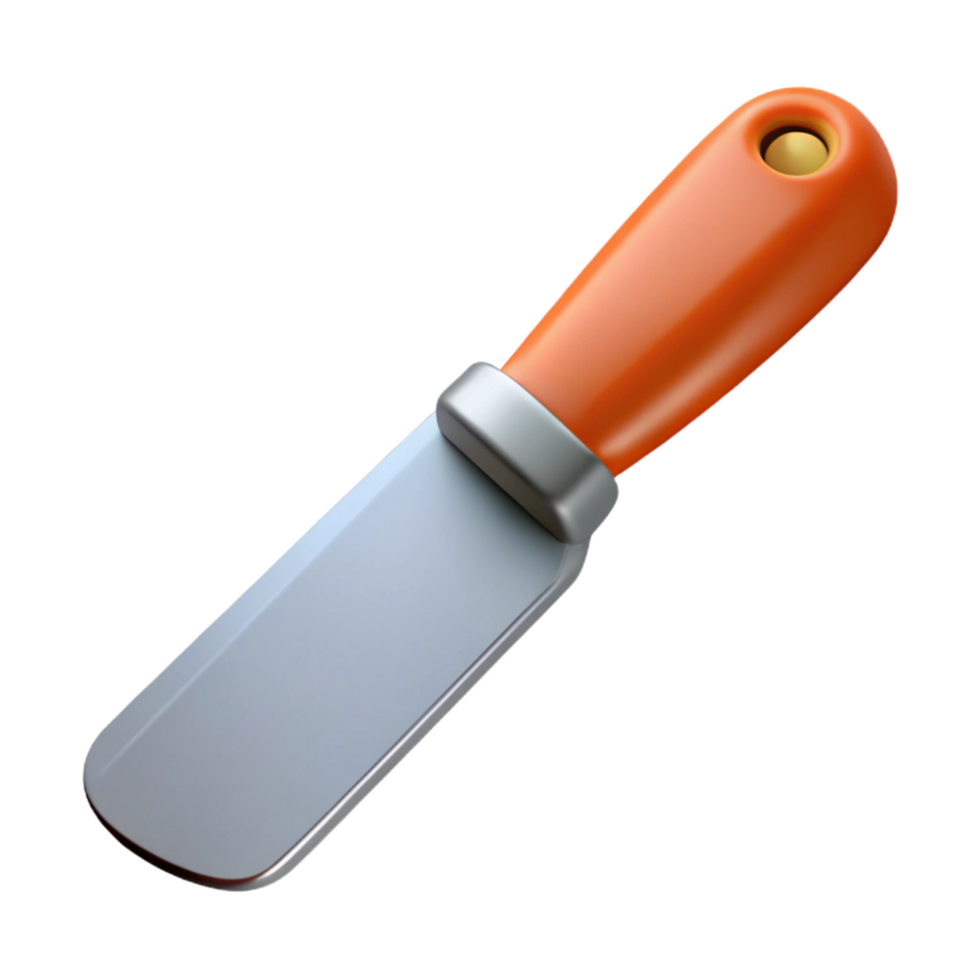 wonderful minimalist Spackle knife, metal blade, genuine png