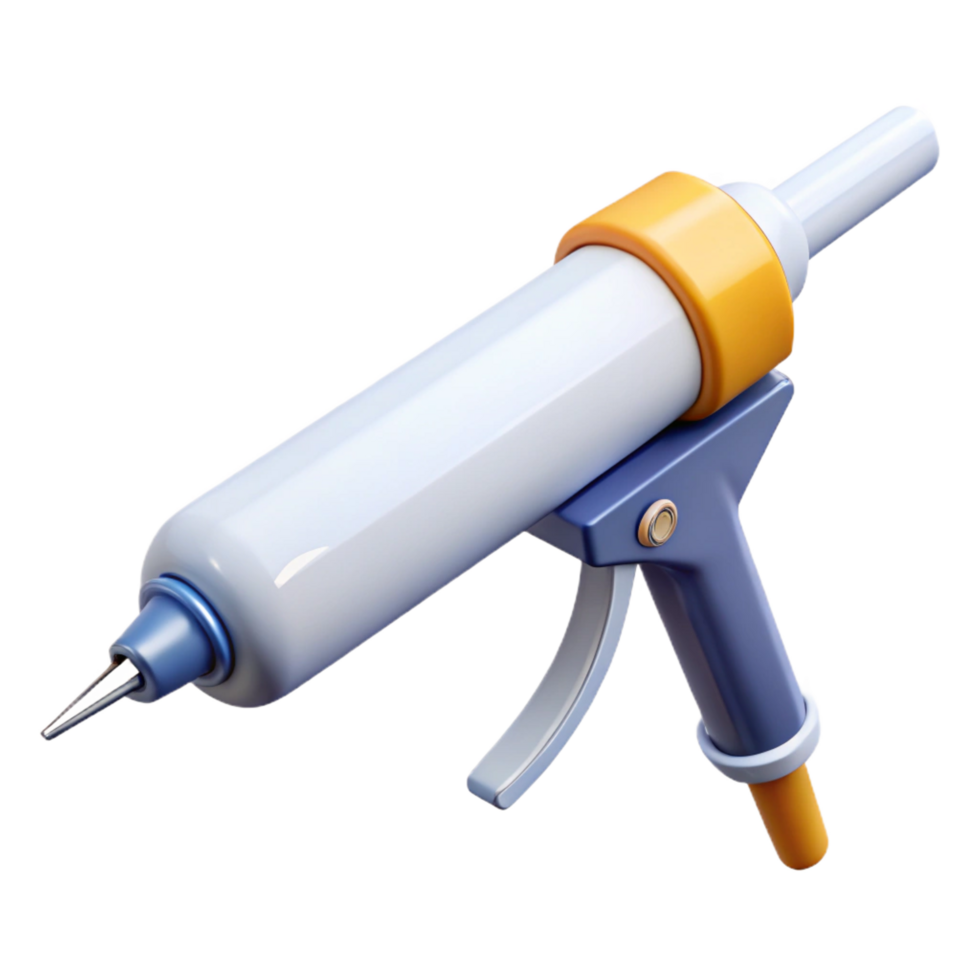 serene modern Caulk gun, loaded with white caulk, 4K png
