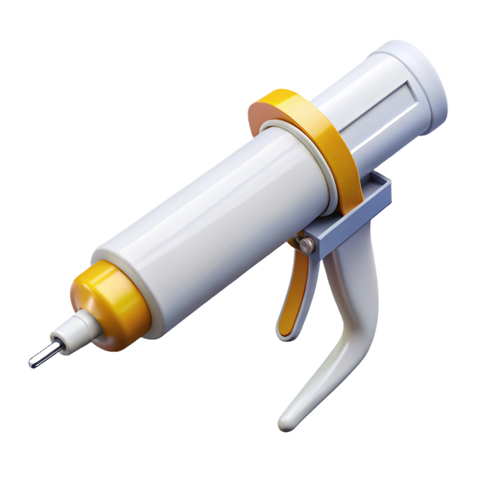 vibrant rustic Caulk gun, loaded with white caulk, authentic png