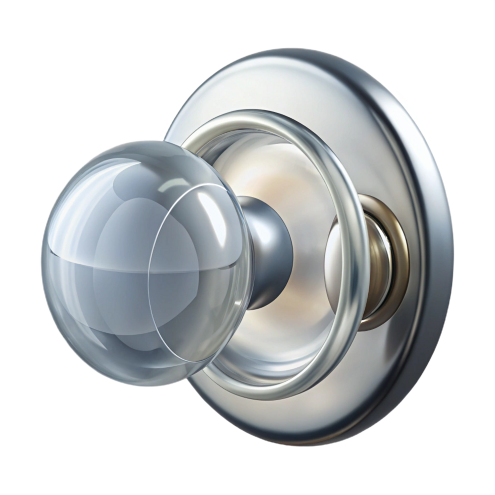 serene artistic Glass doorknob, round, clear, exclusive png
