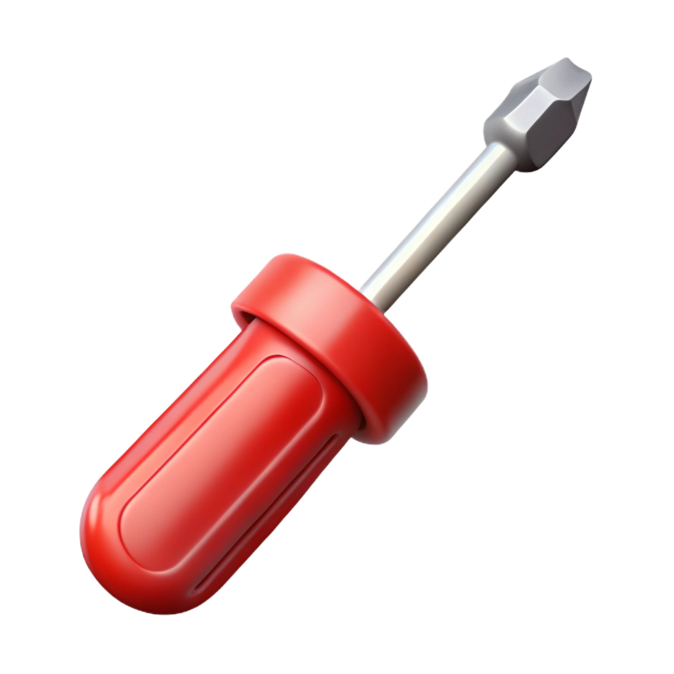 stunning rustic Screwdriver, Phillips head, red handle, premium png