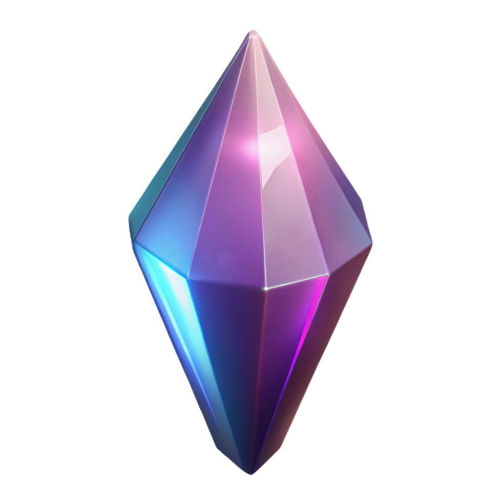 impressive traditional A single, glowing crystal shard high resolution png