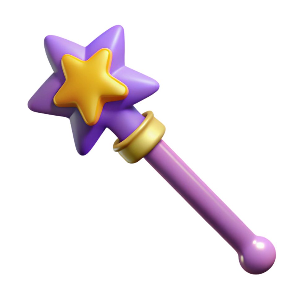 wonderful traditional A stylized, cartoon magic wand premium png