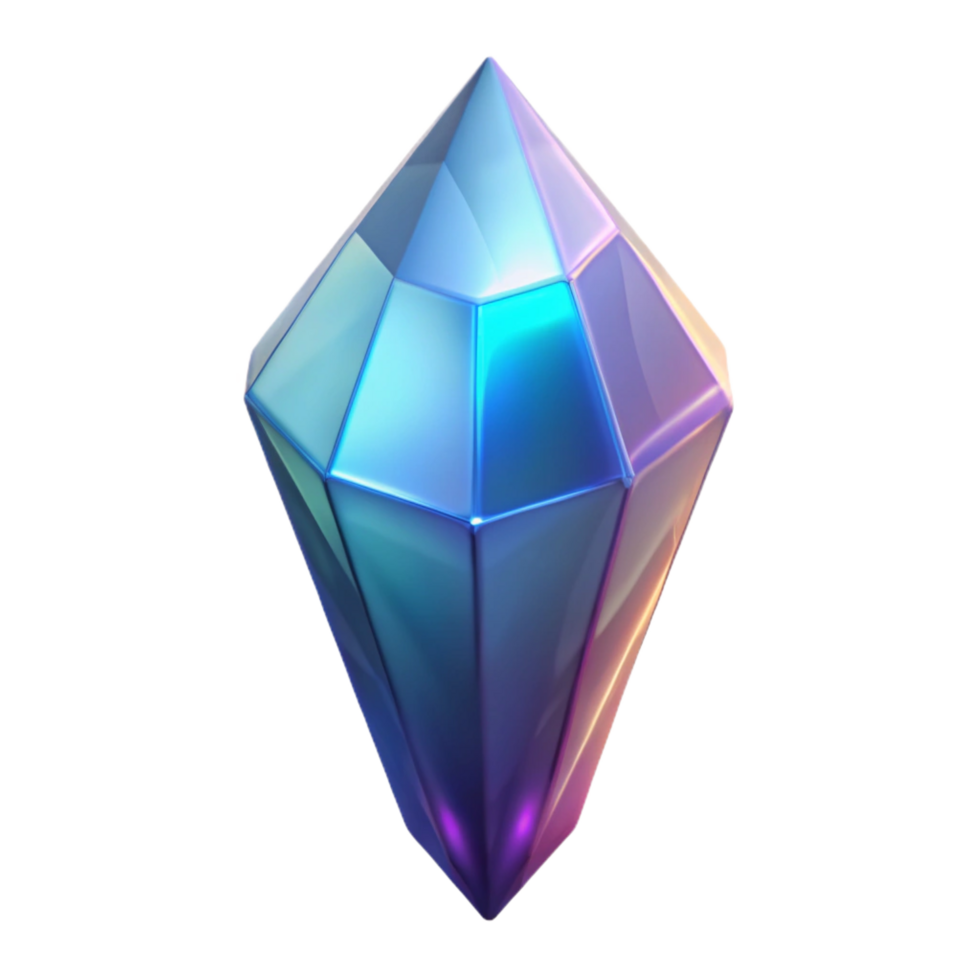 magnificent contemporary A single, glowing crystal shard 4K png