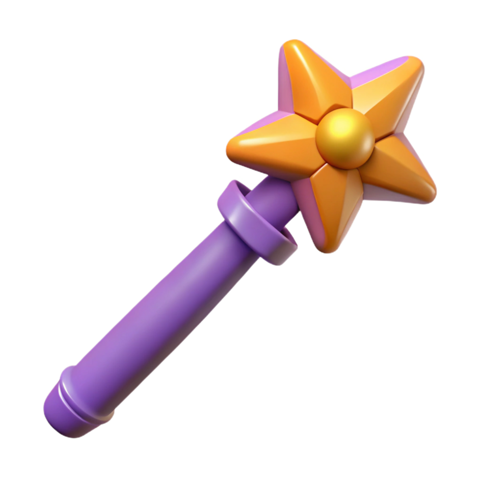 wonderful artistic A stylized, cartoon magic wand authentic png