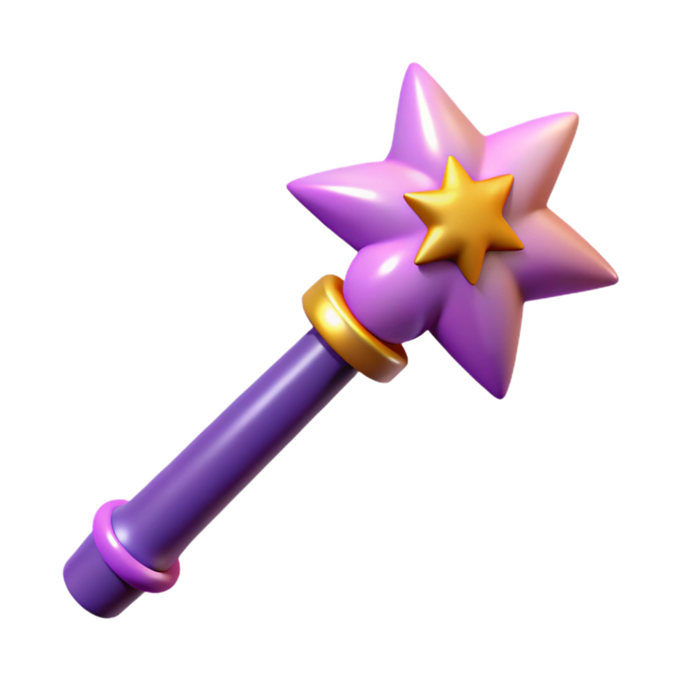 impressive classic A stylized, cartoon magic wand high quality png