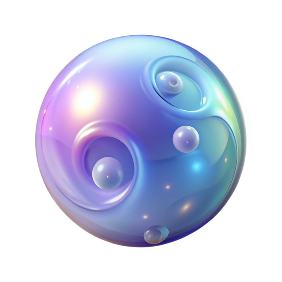 vibrant creative A single, floating bubble with magical swirls inside 4K png