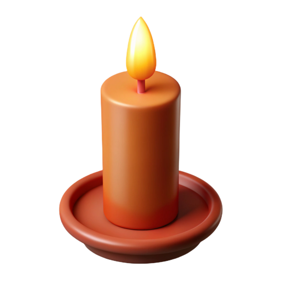 elegant modern A single, burning candle authentic png