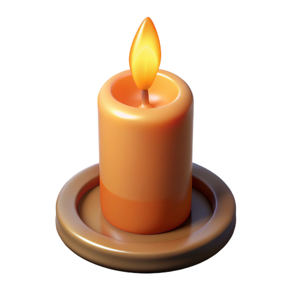 magnificent artistic A single, burning candle premium png
