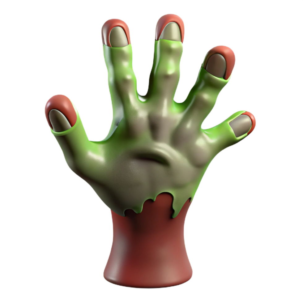serene rustic A scary, realistic zombie hand authentic png