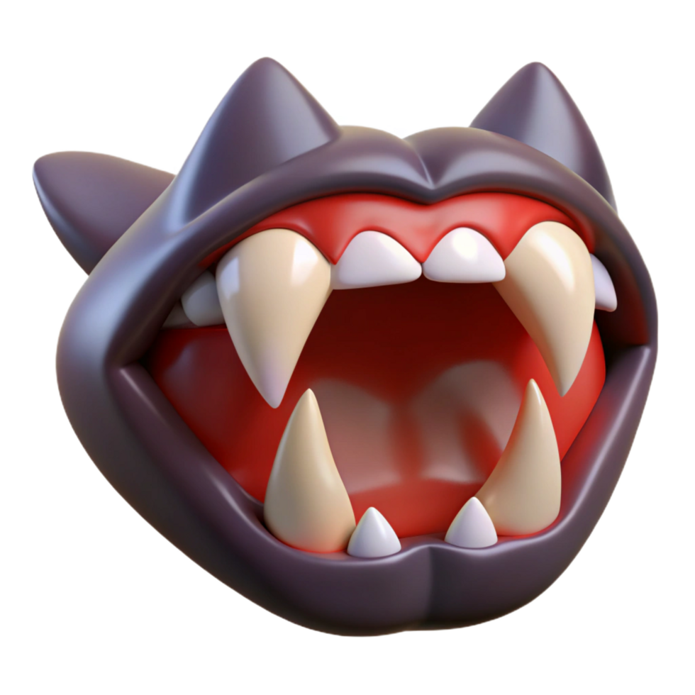 elegant minimalist A stylized, cartoon vampire fangs professional png
