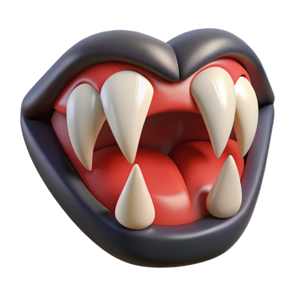 magnificent traditional A stylized, cartoon vampire fangs exclusive png