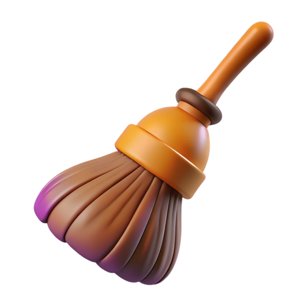 elegant rustic A stylized, cartoon witch's broom genuine png