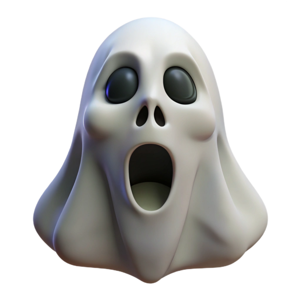 elegant minimalist A scary, realistic ghost face 4K png