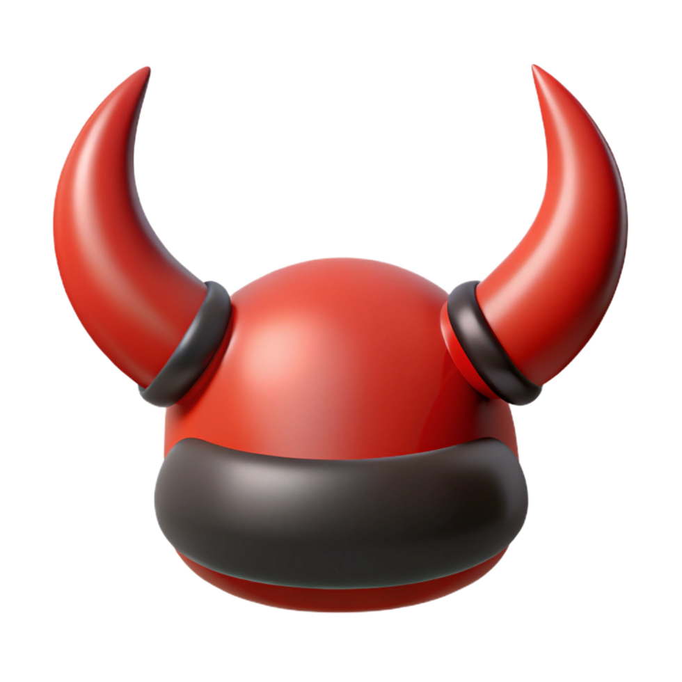 serene minimalist A stylized, cartoon devil horns authentic png
