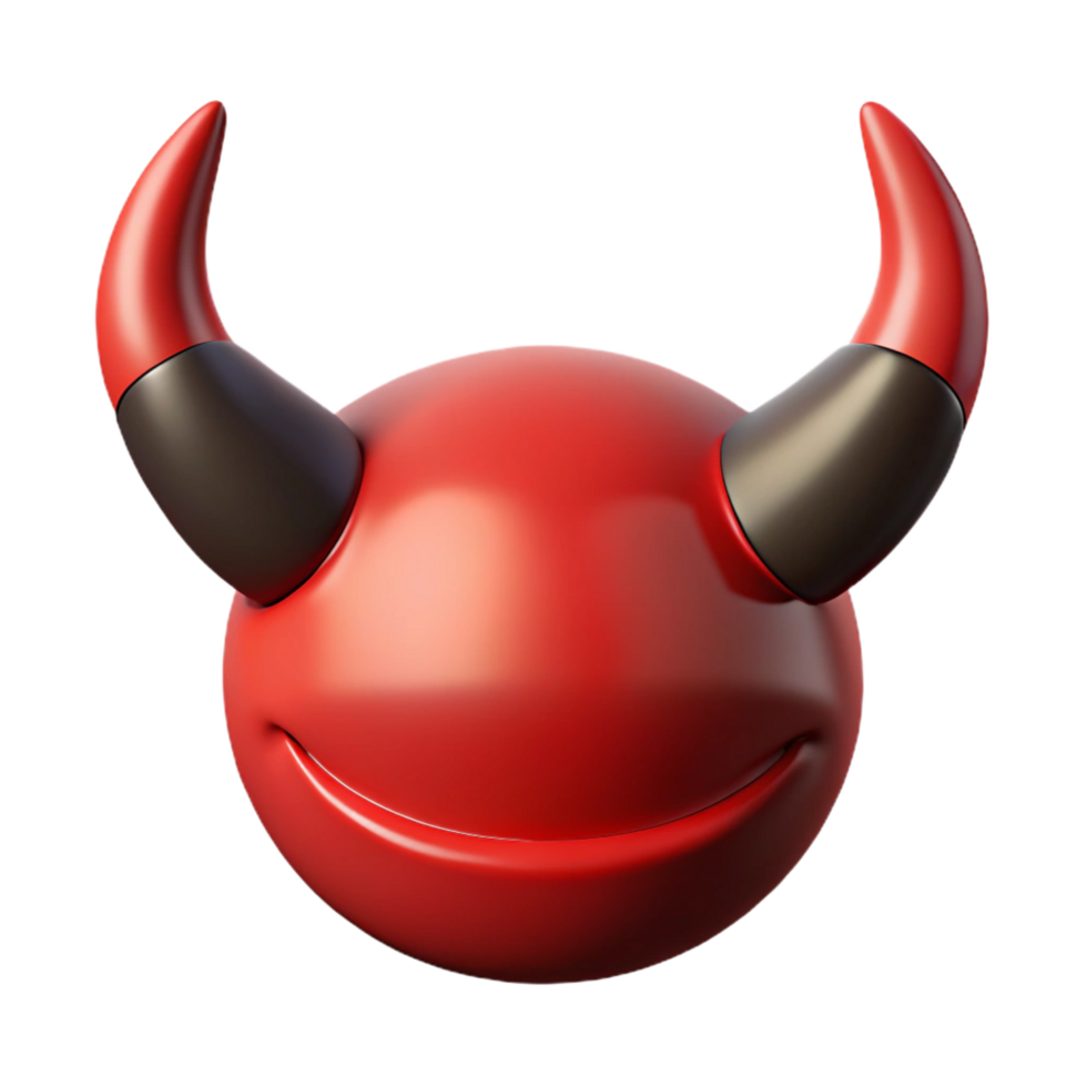 serene modern A stylized, cartoon devil horns detailed png
